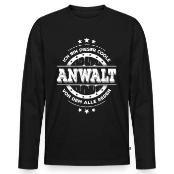Anwalt Kollegen Geburtstag Jurastudium Geschenk - Männer Premium Bio Langarmshirt - Schwarz - Vorne - Nico (187cm)