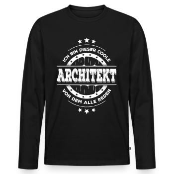Architekt Geburtstag Gebäudeplanung Geschenk - Männer Premium Bio Langarmshirt - Schwarz - Vorne - Nico (187cm)