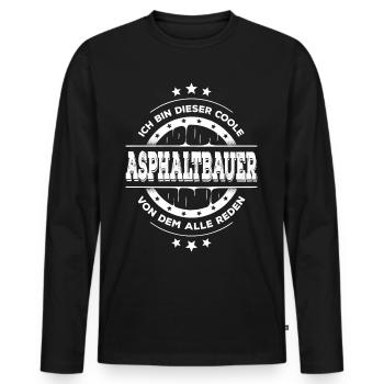 Asphaltbauer Geburtstag Bauarbeiter Geschenk - Männer Premium Bio Langarmshirt - Schwarz - Vorne - Nico (187cm)