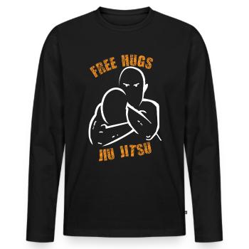 Free Hugs Judo Jiu-Jitsu BJJ Luta MMA Kampfsport - Männer Premium Bio Langarmshirt - Schwarz - Vorne - Nico (187cm)