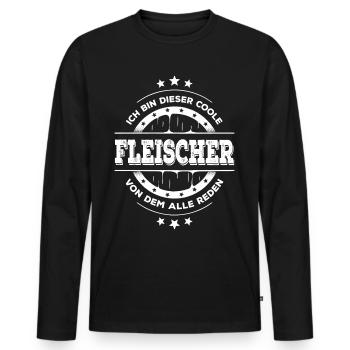 Fleischer Kollegen Geburtstag Metzger Geschenk - Männer Premium Bio Langarmshirt - Schwarz - Vorne - Nico (187cm)