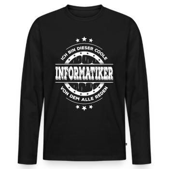Informatiker Geburtstag IT Entwickler Geschenk - Männer Premium Bio Langarmshirt - Schwarz - Vorne - Nico (187cm)