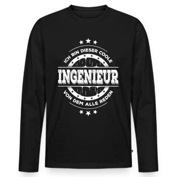 Ingenieur Geburtstag Ingenieurtechnik Geschenk - Männer Premium Bio Langarmshirt - Schwarz - Vorne - Nico (187cm)
