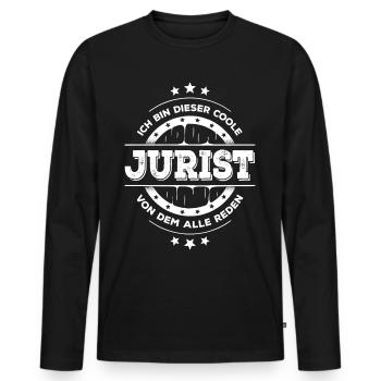 Jurist Kollegen Geburtstag Jurastudium Geschenk - Männer Premium Bio Langarmshirt - Schwarz - Vorne - Nico (187cm)