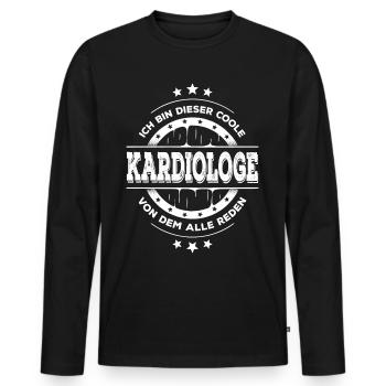 Kardiologe Geburtstag Kardiologie Geschenk - Männer Premium Bio Langarmshirt - Schwarz - Vorne - Nico (187cm)