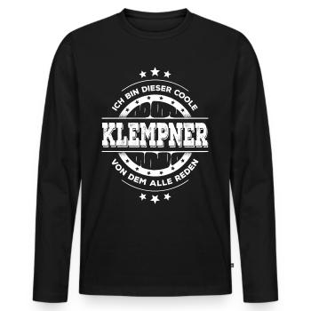 Klempner Kollegen Geburtstag Handwerker Geschenk - Männer Premium Bio Langarmshirt - Schwarz - Vorne - Nico (187cm)