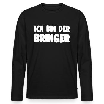 Ich Bin Der Bringer - Lustiger Männer Spruch - Männer Premium Bio Langarmshirt - Schwarz - Vorne - Nico (187cm)