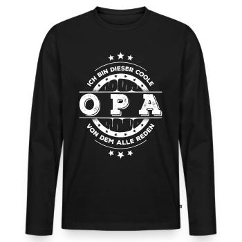 Ich Bin Opa Geburtstag Großvater Geschenk - Männer Premium Bio Langarmshirt - Schwarz - Vorne - Nico (187cm)