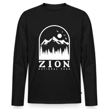 Zion National Park Utah Hiking Camping Outdoor - Men's Premium Organic Long Sleeve Shirt - black - Front - Nico (187cm)