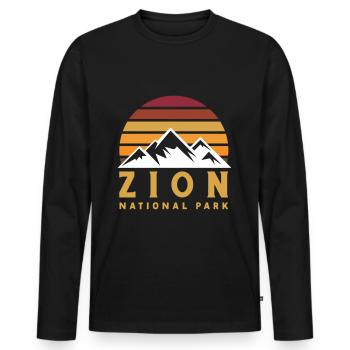 Parc national de Zion Utah Randonnée Camping en plein air - T-shirt manches longues Premium bio Homme - noir - Devant - Nico (187cm)