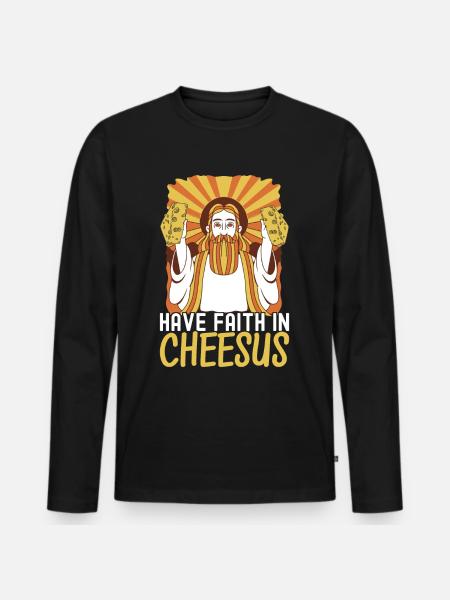 Cheese lovers Gouda cheese - Men's Premium Organic Long Sleeve Shirt - black