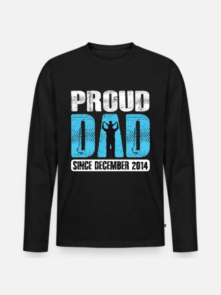 Proud Dad Since December 2014 - Men's Premium Organic Long Sleeve Shirt - black