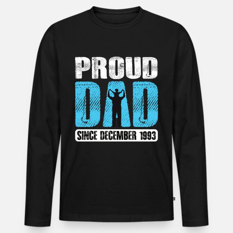 Proud Dad Since December 1993 - Männer Premium Bio Langarmshirt - Schwarz