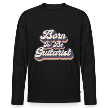 Rock guitarist Rock guitar musician Guitar singer - Men's Premium Organic Long Sleeve Shirt - black - Front - Nico (187cm)