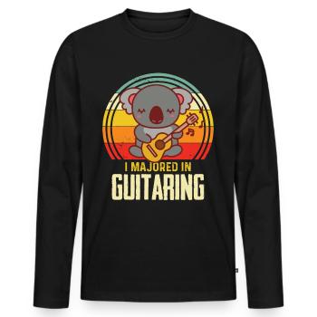 Guitar playing Nice guitarist Rock guitar musician - Men's Premium Organic Long Sleeve Shirt - black - Front - Nico (187cm)