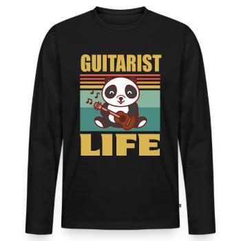 Guitar Cute Panda Guitarist Rock Guitar Gi - Men's Premium Organic Long Sleeve Shirt - black - Front - Nico (187cm)