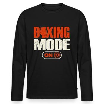 Boxer Quote I Beat People With A Boxing Gloves - Männer Premium Bio Langarmshirt - Schwarz - Vorne - Nico (187cm)
