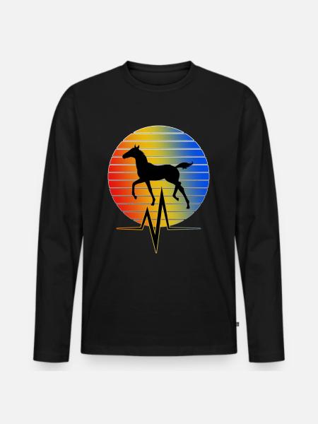 Cheval - EKG - T-shirt manches longues Premium bio Homme - noir