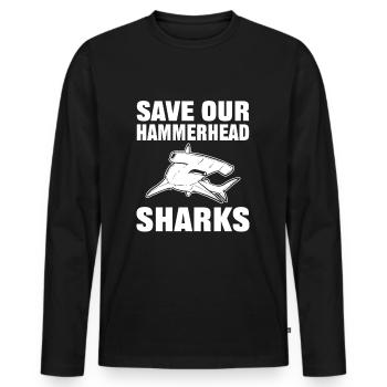Save Our Hammerhead Sharks Shark - Männer Premium Bio Langarmshirt - Schwarz - Vorne - Nico (187cm)