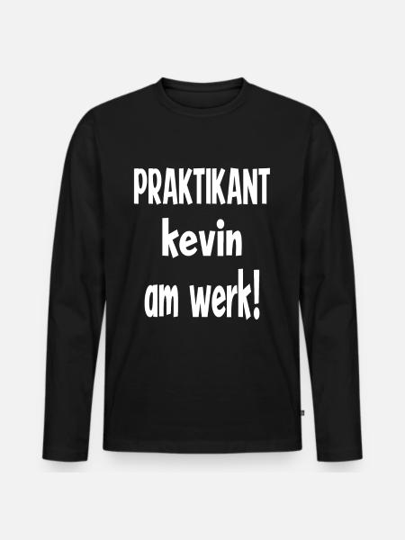 Praktikant - Männer Premium Bio Langarmshirt - Schwarz