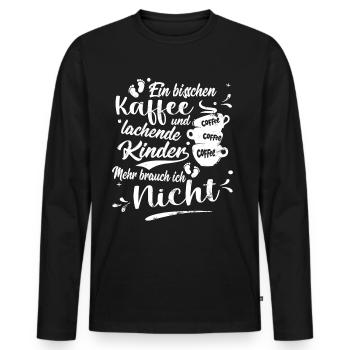 Kinderkrankenschwester brauch Kaffee und Kinder - Männer Premium Bio Langarmshirt - Schwarz - Vorne - Nico (187cm)