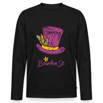 Bourbon Street Mardi Gras New Orleans French Quart - Men's Premium Organic Long Sleeve Shirt - black - Front - Nico (187cm)