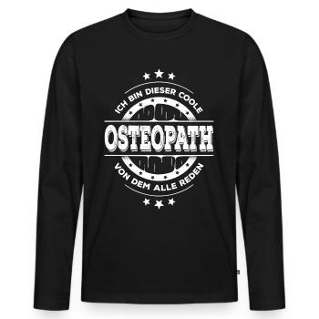 Osteopath Kollegen Geburtstag Osteopathie Geschenk - Männer Premium Bio Langarmshirt - Schwarz - Vorne - Nico (187cm)