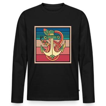 Ancre de serpent Serpents venimeux Serpents - T-shirt manches longues Premium bio Homme - noir - Devant - Nico (187cm)