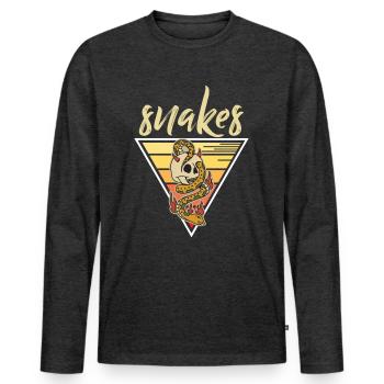 Snake Skull Retro Snakes Venomous Snakes - T-shirt manches longues Premium bio Homme - anthracite chiné - Devant - Nico (187cm)