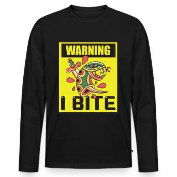 Morsures Serpent Rétro Serpents Serpents venimeux - T-shirt manches longues Premium bio Homme - noir - Devant - Nico (187cm)