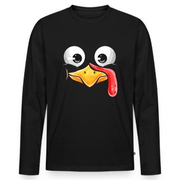 Thanksgiving - Men's Premium Organic Long Sleeve Shirt - black - Front - Nico (187cm)