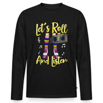 Inline Skater - Männer Premium Bio Langarmshirt - Schwarz - Vorne - Nico (187cm)