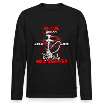 Shisha Doppelapfel Hookah Rauchen Tabak Vape Kohle - Männer Premium Bio Langarmshirt - Schwarz - Vorne - Nico (187cm)