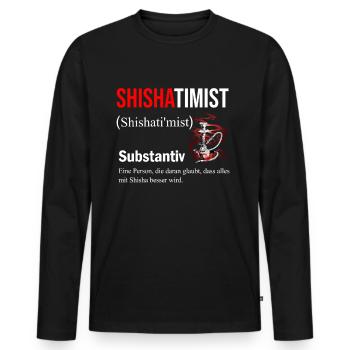 Shisha Geschenk für Wasserpfeife Shishabar Pfeife - Männer Premium Bio Langarmshirt - Schwarz - Vorne - Nico (187cm)