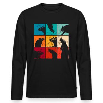 Ratten Geschenk Lustig Haustier Sprüche - Männer Premium Bio Langarmshirt - Schwarz - Vorne - Nico (187cm)