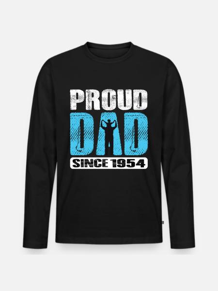 Proud Dad Since 1954 - Men's Premium Organic Long Sleeve Shirt - black