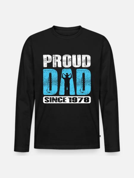 Proud Dad Since 1978 - Men's Premium Organic Long Sleeve Shirt - black