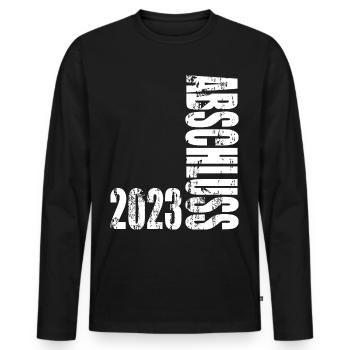 Abschluss 2023 - Männer Premium Bio Langarmshirt - Schwarz - Vorne - Nico (187cm)