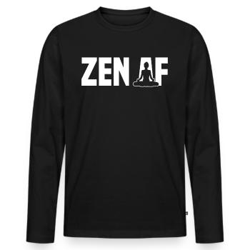 Zen AF Yoga Sitting Cushion Yoga Mat Meditation Ku - Men's Premium Organic Long Sleeve Shirt - black - Front - Nico (187cm)