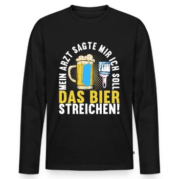 Beer drinkers Beer drinking - Men's Premium Organic Long Sleeve Shirt - black - Front - Nico (187cm)