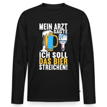 Beer drinkers Beer drinking - Men's Premium Organic Long Sleeve Shirt - black - Front - Nico (187cm)