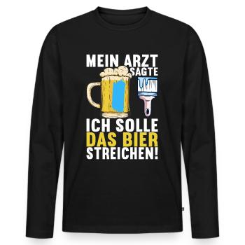 Beer drinkers Beer drinking - Men's Premium Organic Long Sleeve Shirt - black - Front - Nico (187cm)