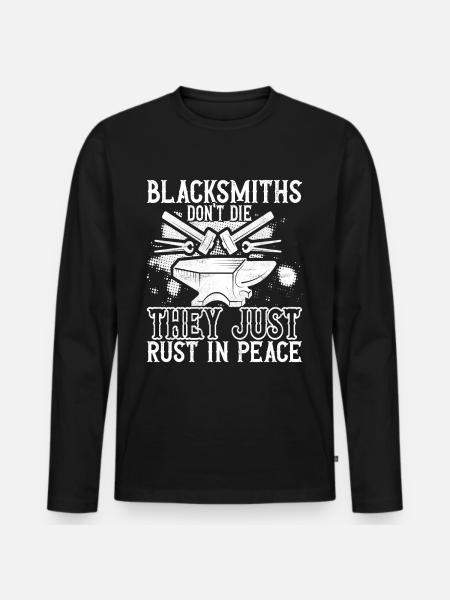 Blacksmith Forging Anvil - Men's Premium Organic Long Sleeve Shirt - black