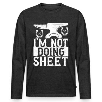 Blacksmith Forging Anvil - Men's Premium Organic Long Sleeve Shirt - heather anthracite - Front - Nico (187cm)