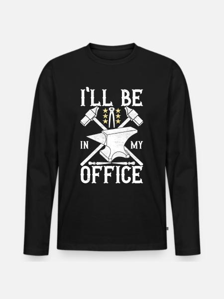 Blacksmith Forging Anvil - Men's Premium Organic Long Sleeve Shirt - black