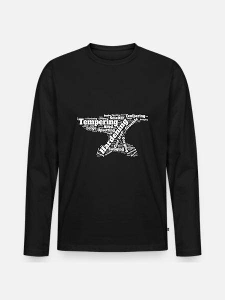 Blacksmith Forging Anvil - Men's Premium Organic Long Sleeve Shirt - black