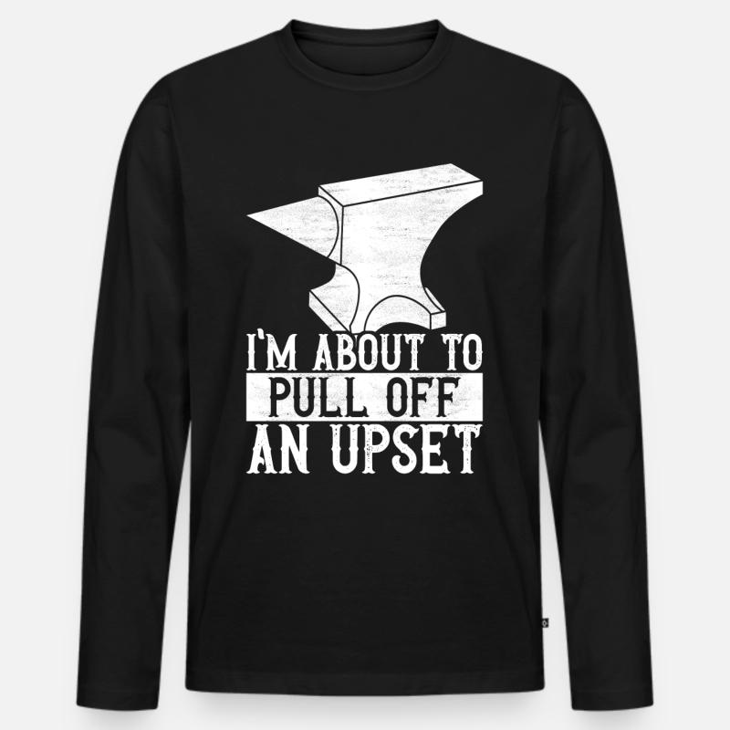 Blacksmith Forging Anvil - Men's Premium Organic Long Sleeve Shirt - black