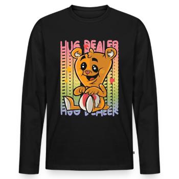 Love Teddy Rainbow Hug Dealer Cute Teddy Bear Hug - Men's Premium Organic Long Sleeve Shirt - black - Front - Nico (187cm)