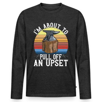 Blacksmith Forging Anvil - Men's Premium Organic Long Sleeve Shirt - heather anthracite - Front - Nico (187cm)