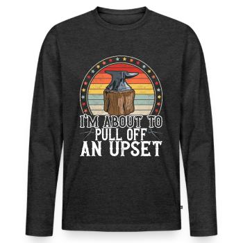 Blacksmith Forging Anvil - Men's Premium Organic Long Sleeve Shirt - heather anthracite - Front - Nico (187cm)